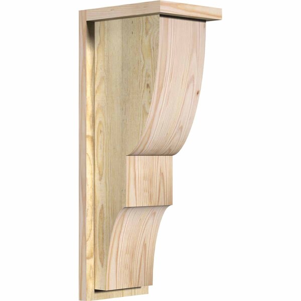 Ekena Millwork Ridgewood Rough Sawn Corbel w/Backplate, Douglas Fir, 8"W x 10"D x 26"H COR08X10X26RID01RDF - main
